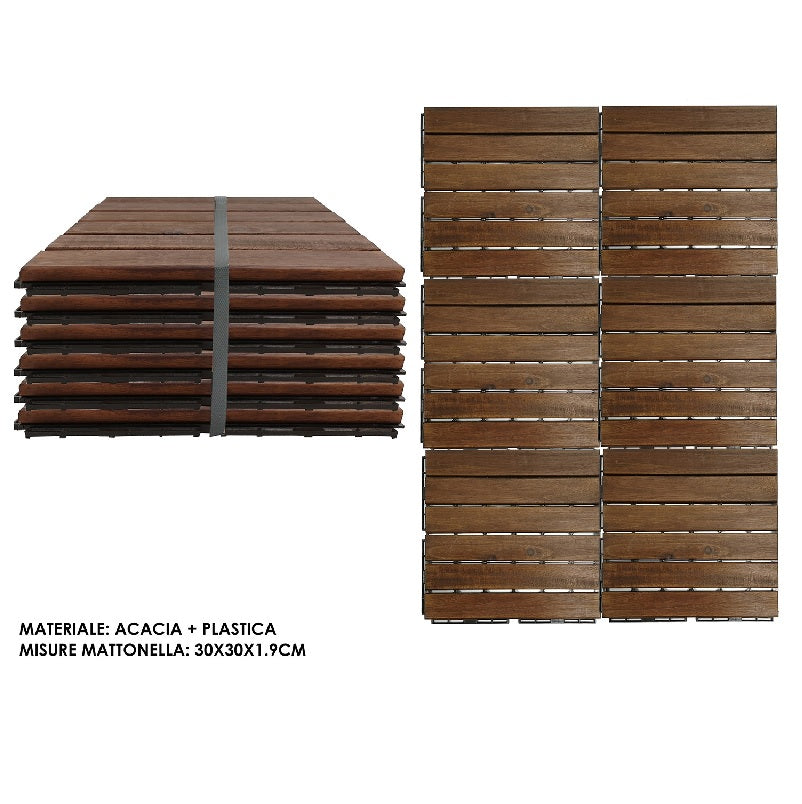 ΠΛΑΚΑΚΙ ΚΗΠΟΥ ΞΥΛΙΝΟ 30x30cm ΣΕΤ 6ΤΕΜ VESTI CASA