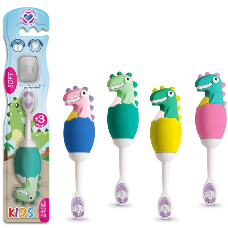ΟΔΟΝΤΟΒΟΥΡΤΣΑ ΠΑΙΔΙΚΗ DINOSAUR EXTRA SOFT ΜΕ ΚΑΠΑΚΙ