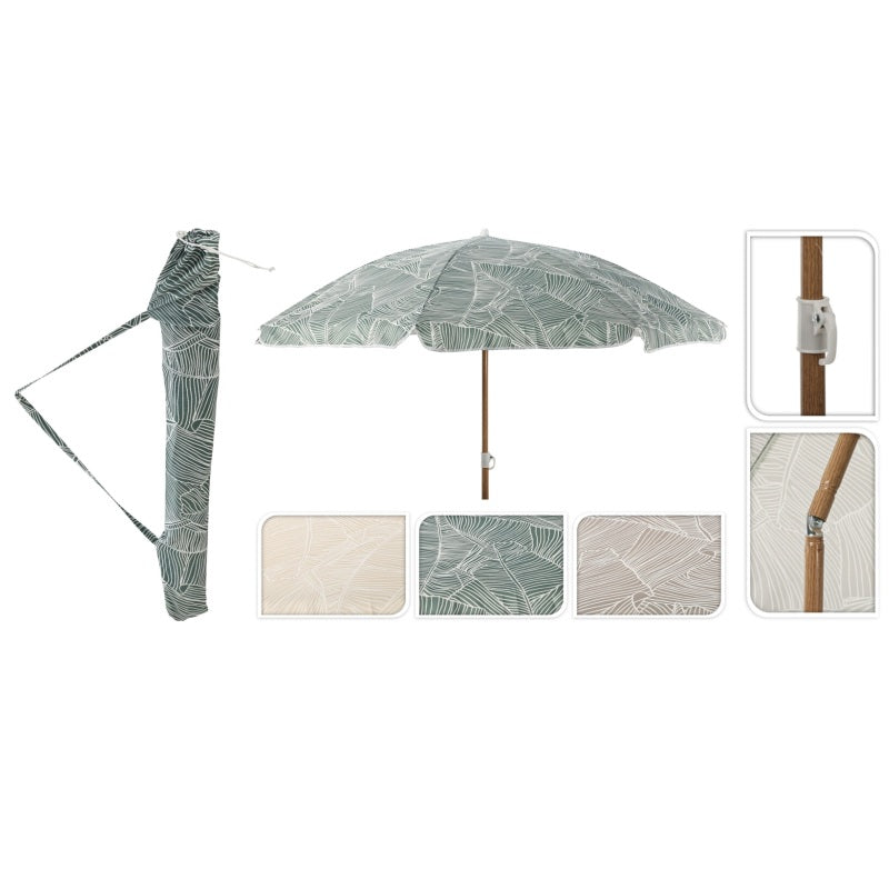 ΟΜΠΡΕΛΑ ΘΑΛΑΣΣΗΣ 160x180cm ΠΟΛΥΕΣΤΕΡΙΚΗ ΜΕΤΑΛΛΙΚΗ PRO BEACH