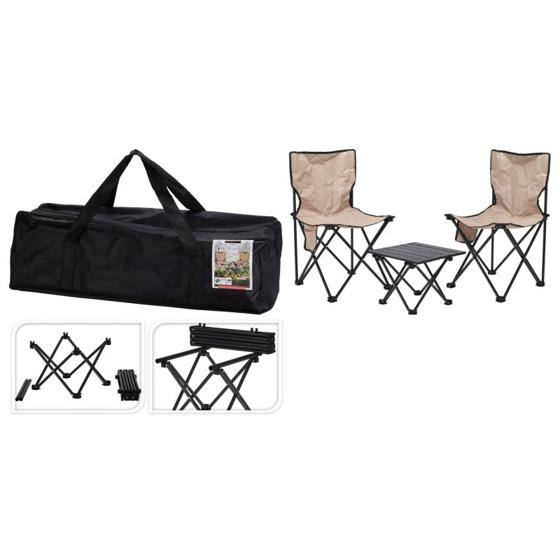 ΣΕΤ ΚΑΜΠΙΝΓΚ ΚΑΡΕΚΛΕΣ 42x42x72cm ΜΕ ΤΡΑΠΕΖΙ 40x35x29cm REDCLIFFS