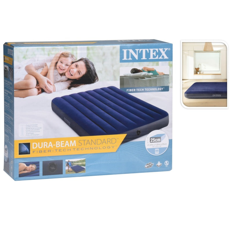 ΣΤΡΩΜΑ ΦΟΥΣΚΩΤΟ 191x137x25cm FIBER TECH ΒΕΛΟΥΤΕ INTEX