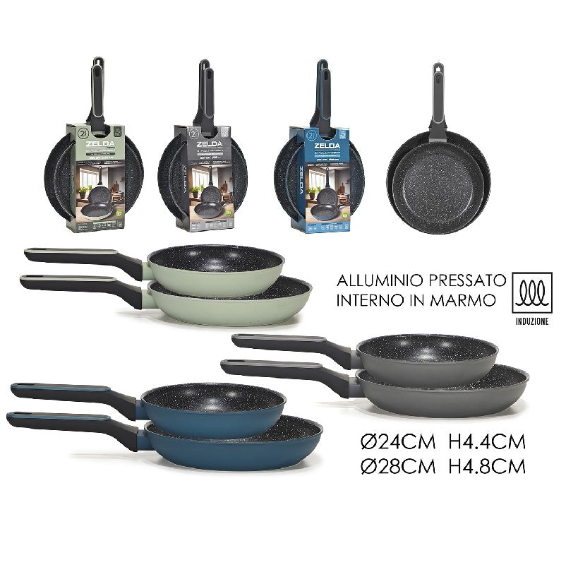 ΤΗΓΑΝΙ ΣΕΤ 2ΤΕΜ 24cm/28cm ΚΕΡΑΜΙΚΗ ΕΠΙΣΤΡΩΣΗ