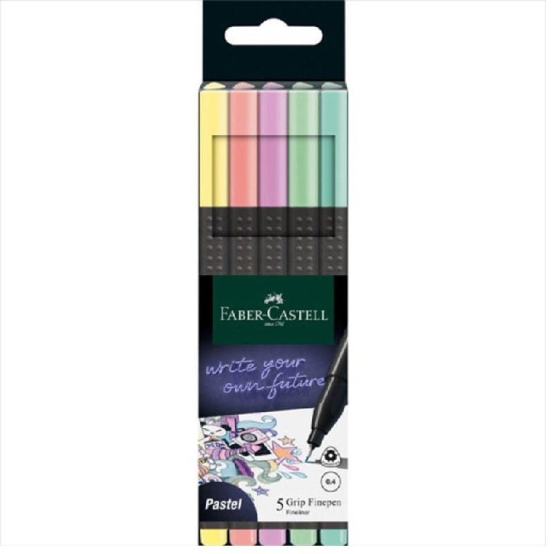 ΜΑΡΚΑΔΟΡΟΣ GRIP FINEPEN 0.4 PASTEL FABER ΣΕΤ 5ΤΕΜ