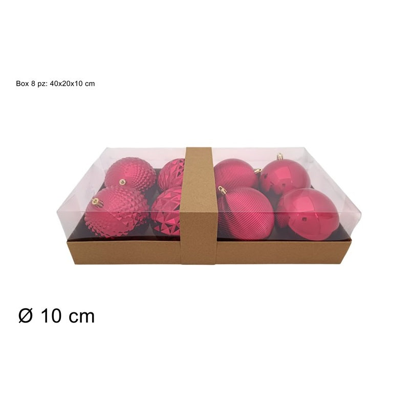 ΜΠΑΛΑ XMAS 8ΤΕΜ ΚΟΚΚΙΝΗ 10cm