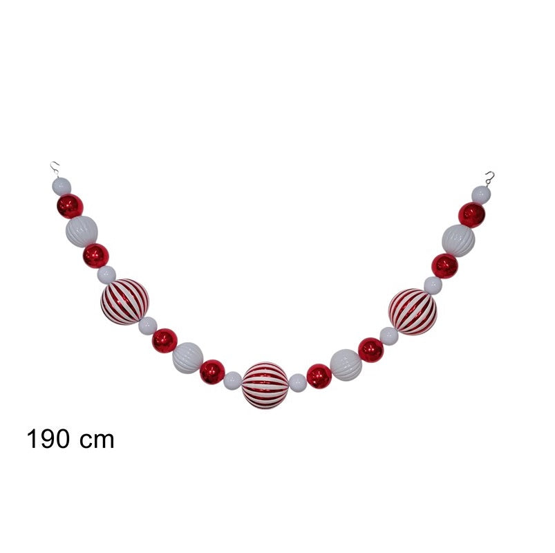 ΓΙΡΛΑΝΤΑ ΜΕ 23ΤΕΜ ΜΠΑΛΕΣ ΚΟΚΚΙΝΕΣ ΑΣΠΡΕΣ 190cm