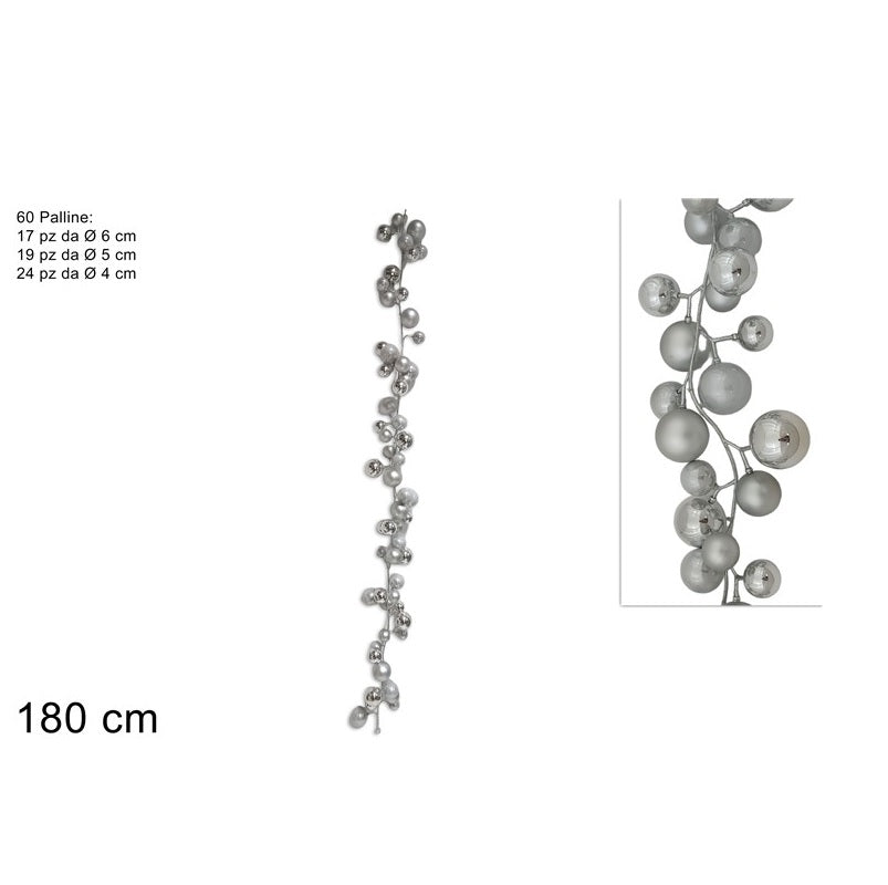 ΓΙΡΛΑΝΤΑ ΜΕ 60 ΜΠΑΛΕΣ ΑΣΗΜΙ 180cm