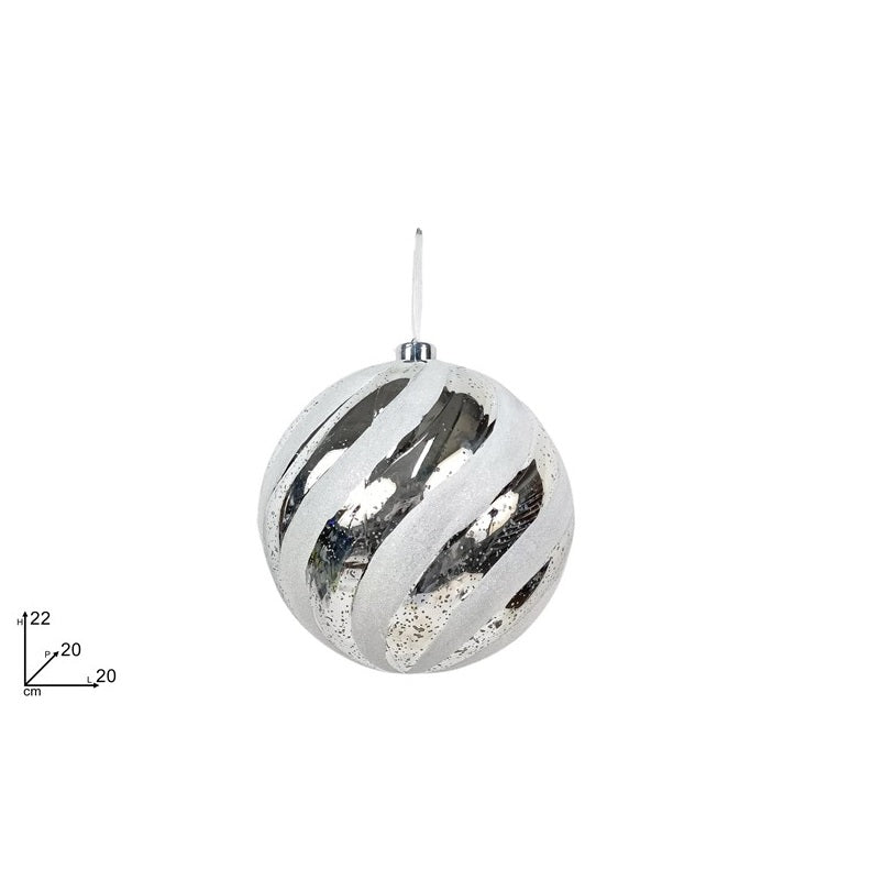 ΜΠΑΛΑ XMAS ΑΣΗΜΙ ΡΙΓΕ GLITTER 20cm