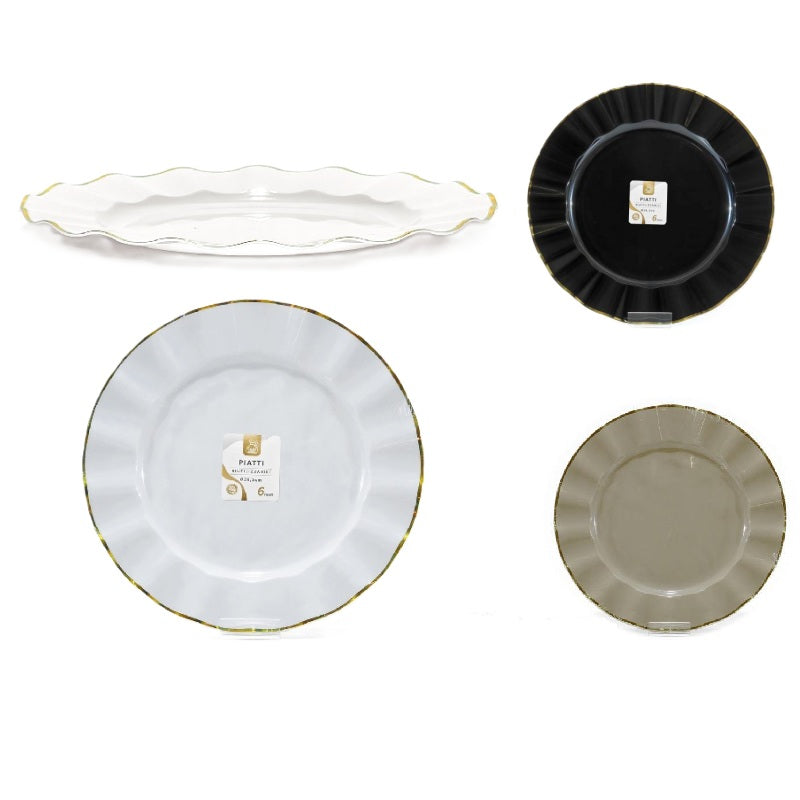 ΠΙΑΤΟ ΠΛΑΣΤΙΚΟ 22.4cm 6ΤΕΜ GUSTO CASA ΕΠΑΝΑΧΡΗΣΙΜΟΠΟΙΟΥΜΕΝΟ