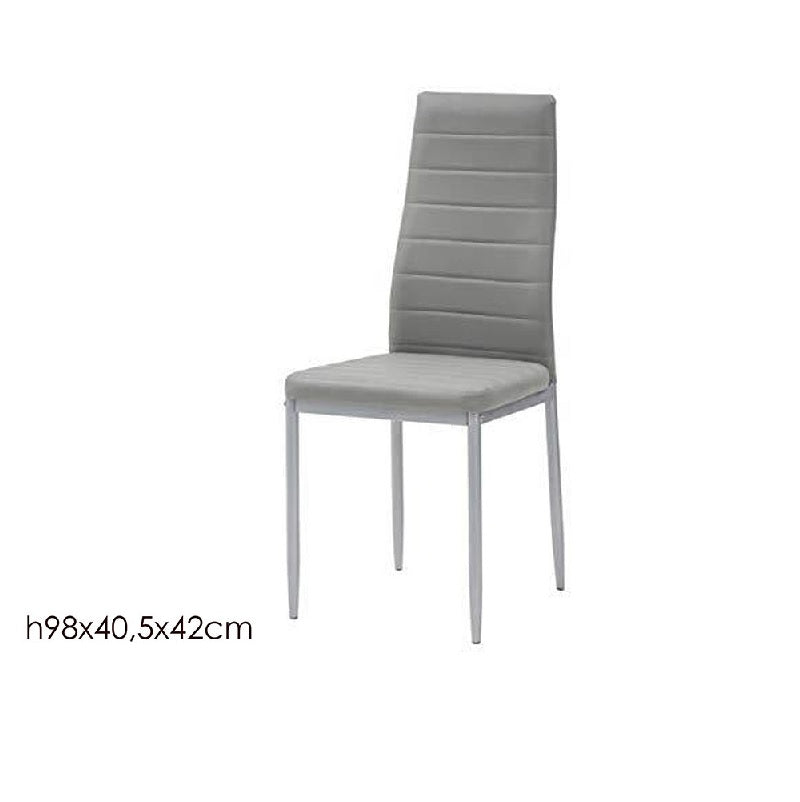 ΚΑΡΕΚΛΑ ΤΡΑΠΕΖΑΡΙΑΣ 40.5x42x98cm ΔΕΡΜΑΤΊΝΗ ΓΚΡΙ