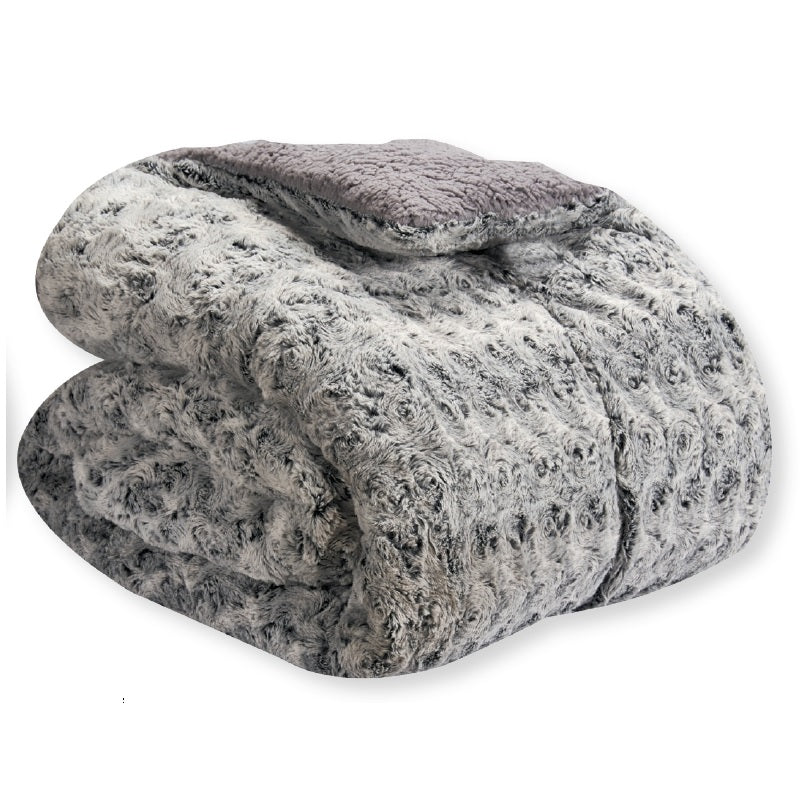 ΠΑΠΛΩΜΑ 200x220cm ΓΚΡΙ ΓΟΥΝΑ ΠΡΟΒΑΤΑΚΙ SUPER SOFT