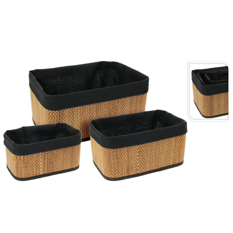 ΚΑΛΑΘΙ BAMBOO ΜΕ ΛΙΝΟ 29x19x14cm