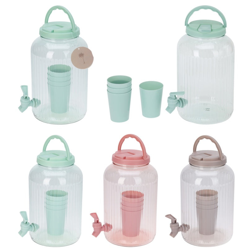 ΒΑΖΟ ΜΕ ΒΡΥΣΑΚΙ & 4 ΠΟΤΗΡΙΑ (lt) ΠΛΑΣΤΙΚΟ