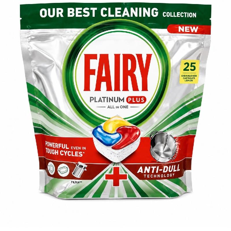 FAIRY ΤΑΜΠΛΕΤΕΣ ΠΛΥΝΤΗΡΙΟΥ ΠΙΑΤΩΝ 25ΤΕΜ PLATINUM PLUS LEMON ALL IN ONE