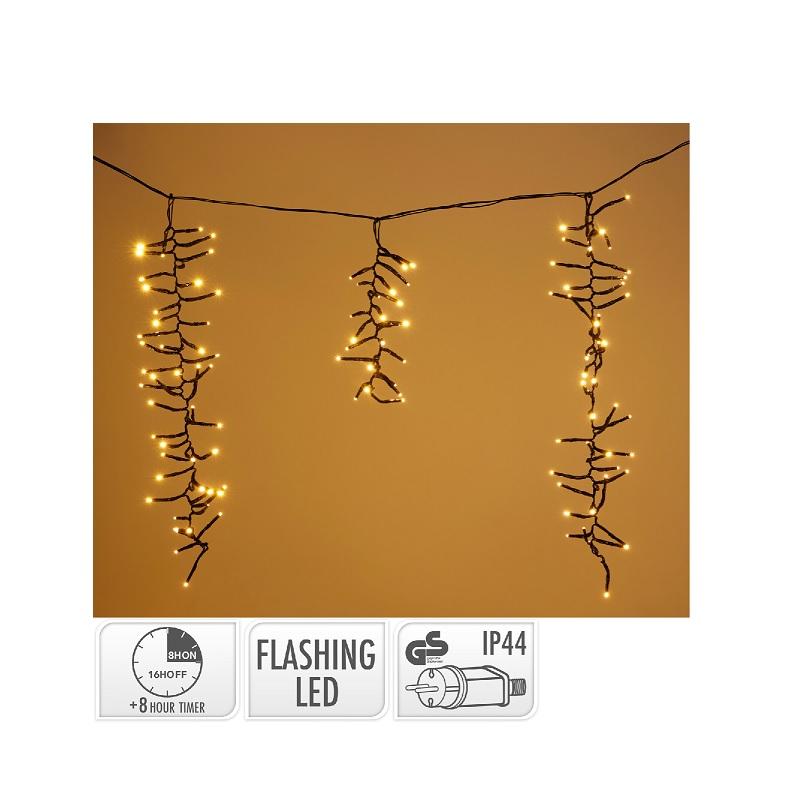 ΚΟΥΡΤΙΝΑ FLASH CLUSTER 528LED ΘΕΡΜΟ ΛΕΥΚΟ 3.5mx48cm ΜΕ ΧΡΟΝΟΔΙΑΚΟΠΤΗ