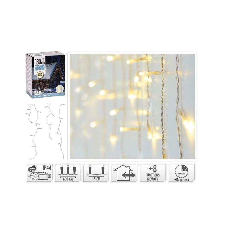 ΚΟΥΡΤΙΝΑ 180LED ΠΡΟΓΡ.ΔΙΑΦ.ΚΑΛ. ΘΕΡΜΟ ΛΕΥΚΟ 6mx52cm ΜΕ ΧΡΟΝΟΔΙΑΚΟΠΤΗ