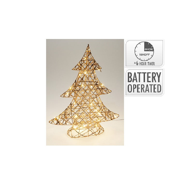 ΔΕΝΤΡΟ ΦΩΤΙΖΟΜΕΝΟ ΜΕΤΑΛΙΖΕ ΧΡΥΣΟ 40cm 30LED ΜΕ ΧΡΟΝΟΔΙΑΚΟΠΤΗ