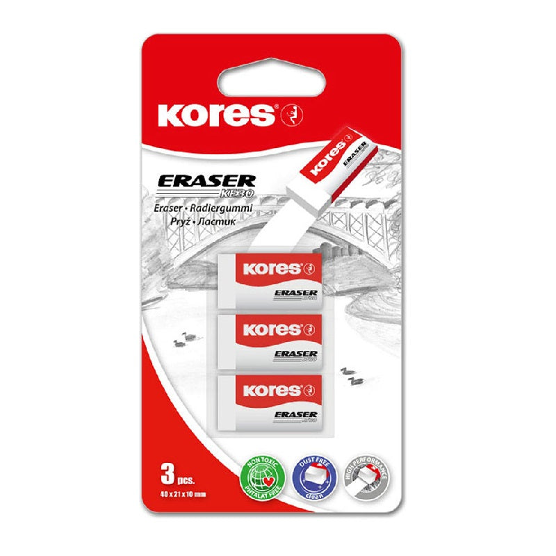 ΓΟΜΑ ΛΕΥΚΗ 3ΤΕΜ KORES 40x21x10mm