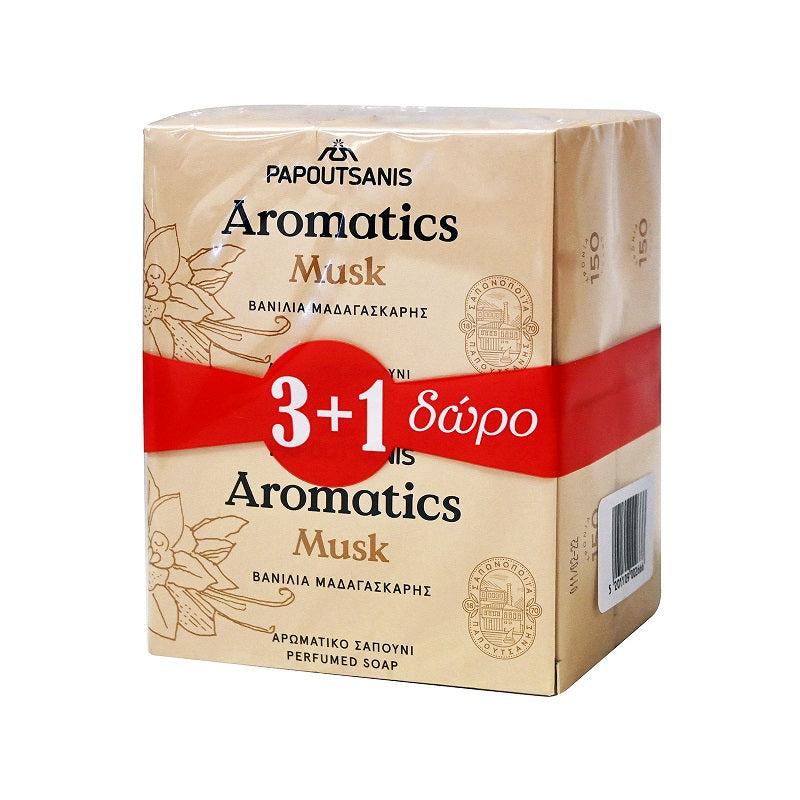 ΠΑΠΟΥΤΣΑΝΗΣ ΣΑΠΟΥΝΙ MUSK 100gr 3+1τεμ ΔΩΡΟ