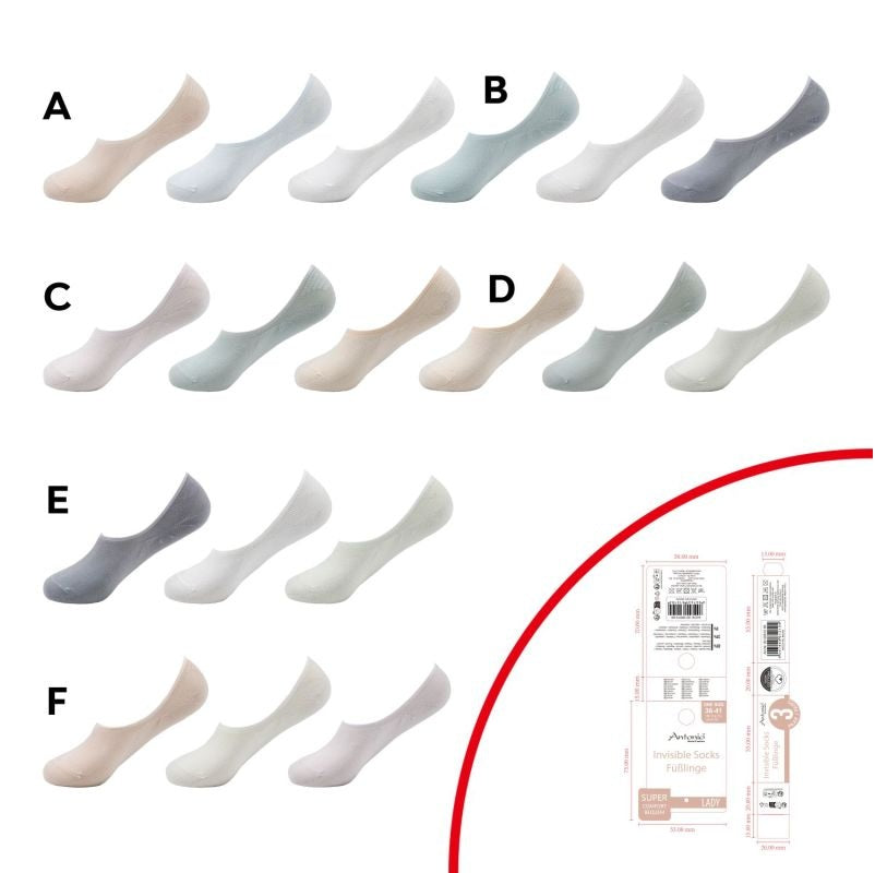 ΚΑΛΤΣΕΣ ΓΥΝΑΙΚΕΙΕΣ INVISIBLE 3 ΖΕΥΓΗ ΣΟΣΟΝΙΑ PASTEL Νο36-41 ΑΝΤΟΝΙΟ