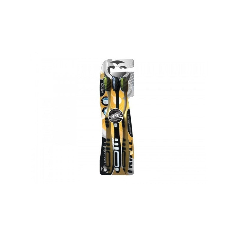 ΟΔΟΝΤΟΒΟΥΡΤΣΑ BLACK GOLD MEDIUM 3TEM SETABLU