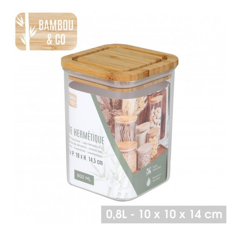 ΒΑΖΟ ΠΛΑΣΤΙΚΟ ΜΕ ΜΠΑΜΠΟΥ ΚΑΠΑΚΙ 800ml 10x10x14.5cm