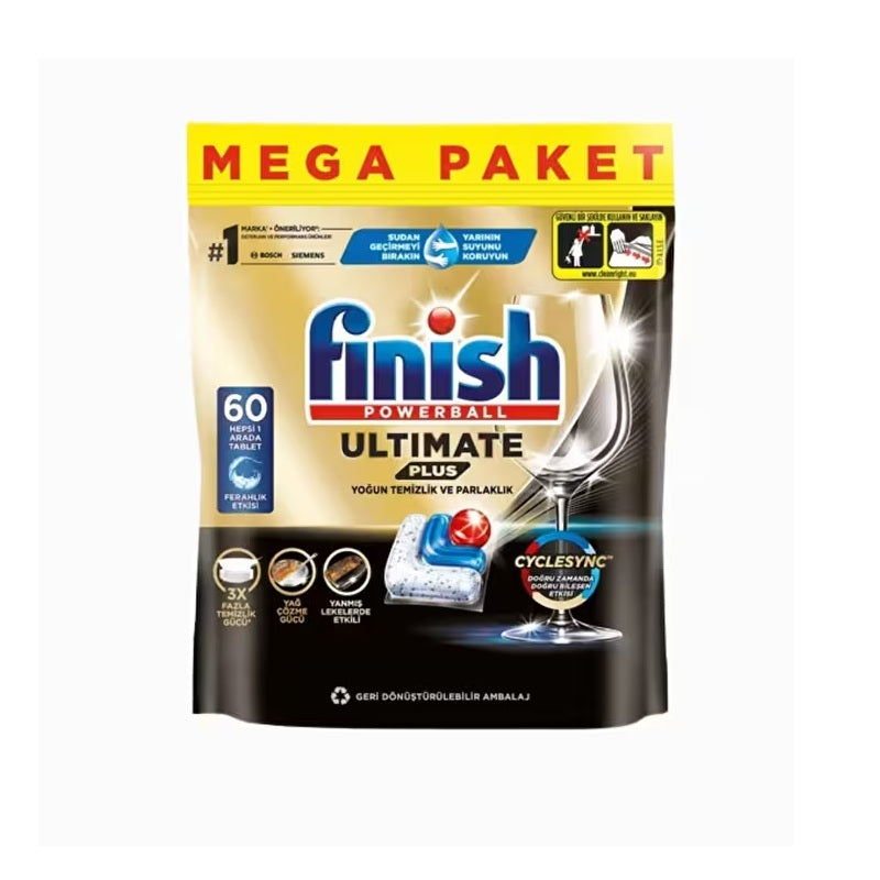 FINISH POWERBALL ULTIMATE PLUS 60 ΤΑΜΠΛΕΤΕΣ ΠΛΥΝΤΗΡΙΟΥ ΠΙΑΤΩΝ 732gr