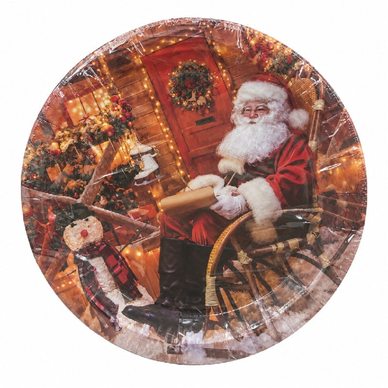 ΠΙΑΤΑ ΧΑΡΤΙΝΑ XMAS ΑΗ ΒΑΣΙΛΗΣ 23cm 8ΤΕΜ