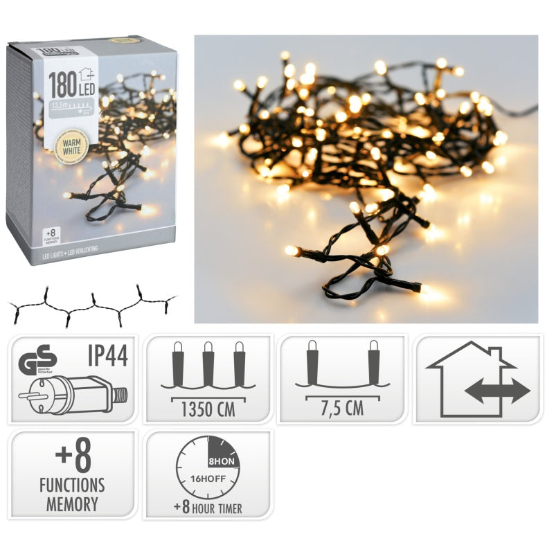 ΦΩΤΑΚΙΑ 180LED ΠΡΟΓΡ.ΠΡΑΣ.ΚΑΛ.ΘΕΡΜ.ΛΑΜΠ. 13.5m
