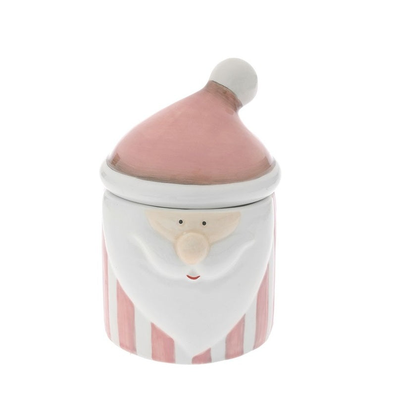 ΜΠΙΣΚΟΤΙΕΡΑ MINI XMAS ΚΕΡΑΜΙΚΗ Φ:10x10x14cm ΑΣΠΡΗ ΡΟΖ