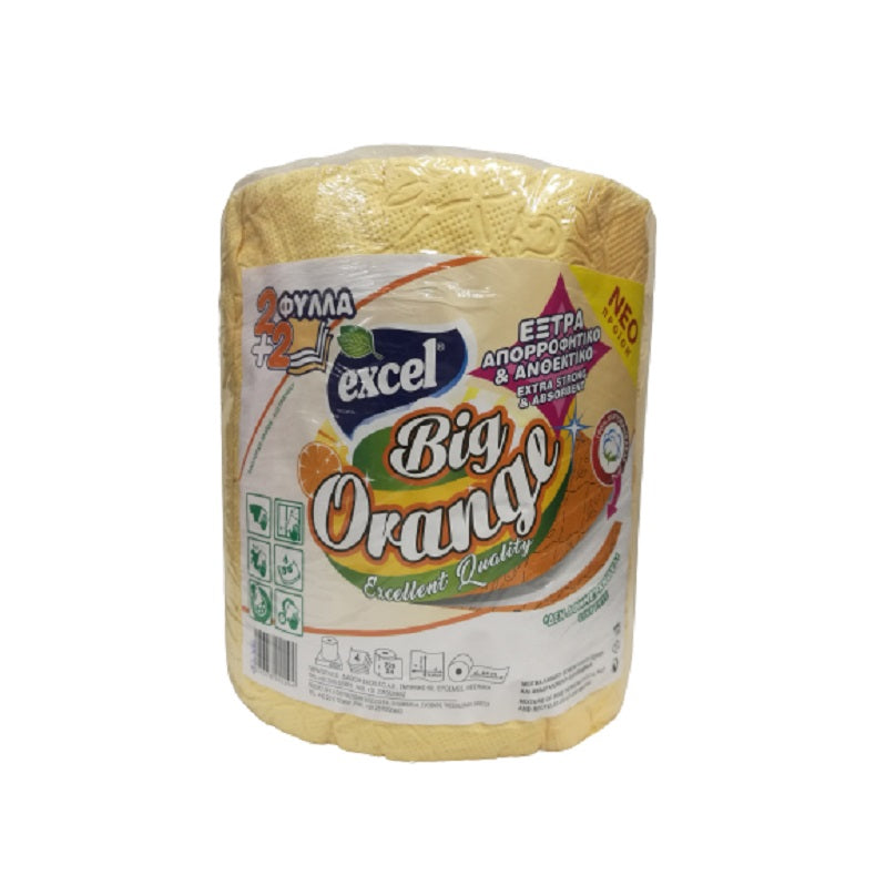 ΡΟΛΟ ΚΟΥΖΙΝΑΣ 4Φ 670gr 44m EXCEL BIG ORANGE