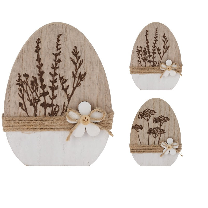ΑΥΓΟ ΞΥΛΙΝΟ ΜΕ ΛΟΥΛΟΥΔΙ 14.5x11cm