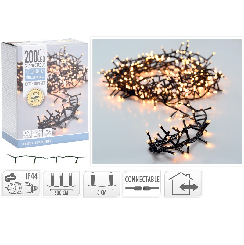 ΦΩΤΑΚΙΑ 200LED ΕΠΕΚΤ.ΠΡΑΣ.ΚΑΛ.ΘΕΡΜ.ΛΑΜΠ. 6m