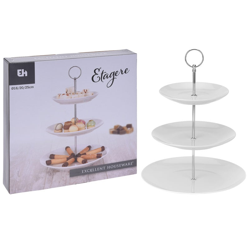ΠΙΑΤΕΛΑ ΤΡΙΟΡΟΦΗ ΛΕΥΚΗ ΠΟΡΣΕΛΑΝΗ 16cm 20cm 25cm EXCELLENT HOUSEWARE
