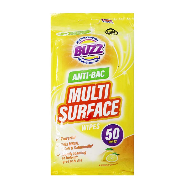 ΜΑΝΤΗΛΑΚΙΑ 50ΤΕΜ ΓΕΝΙΚΗΣ ΧΡΗΣΗΣ ANTIBACTERIAL BUZZ LEMON