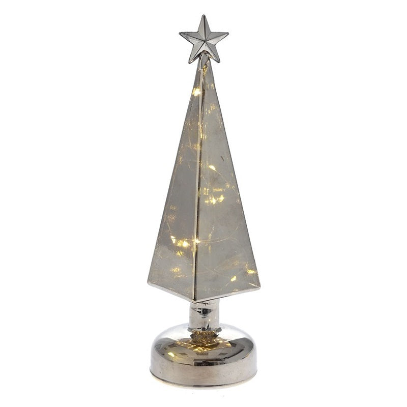 ΔΕΝΤΡΟ XMAS ΓΥΑΛΙΝΟ ΦΩΤΙΖΟΜΕΝΟ ΚΩΝΟΣ 9x29cm ΑΣΗΜΙ