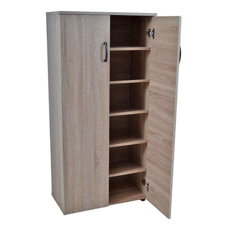 ΠΑΠΟΥΤΣΟΘΗΚΗ ΞΥΛΙΝΗ 122x60x32cm ΜΕ 6 ΡΑΦΙΑ ANKOR