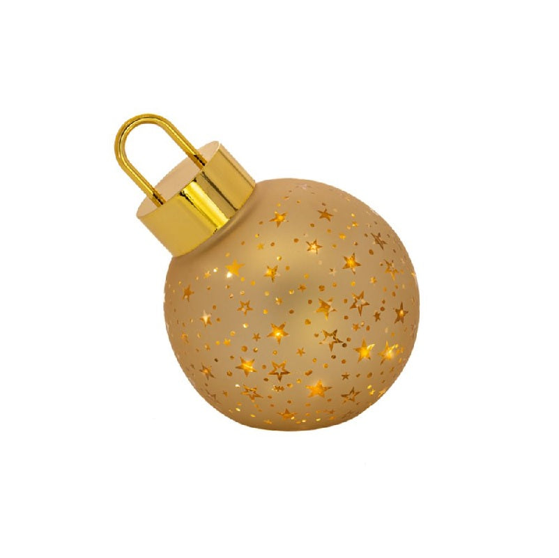 ΜΠΑΛΑ ΓΥΑΛΙΝΗ ΧΡΥΣΗ XMAS 12εκ ΜΕ ΦΩΣ