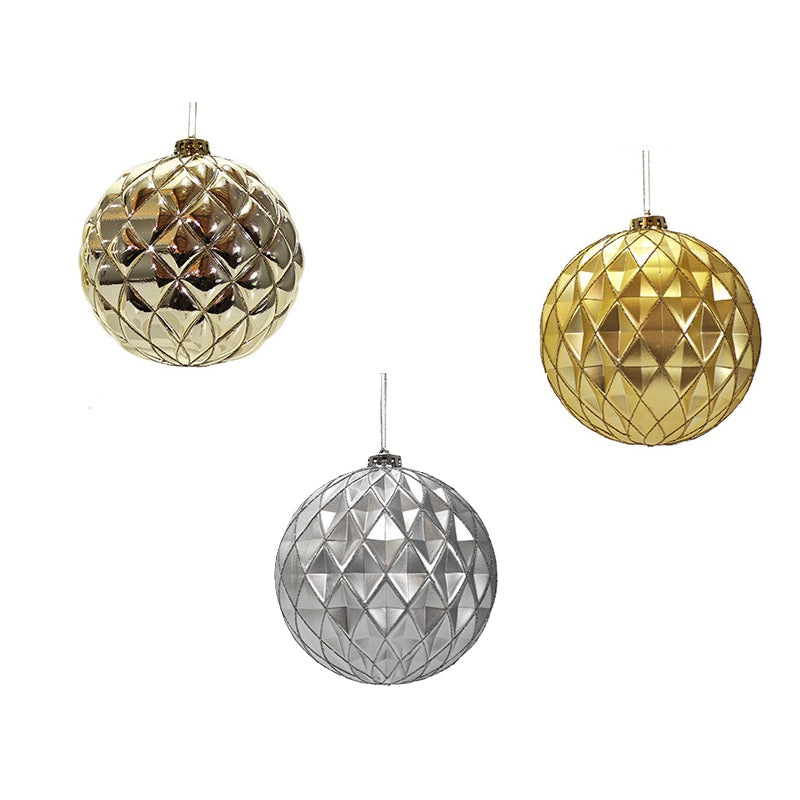 ΜΠΑΛΑ XMAS ΧΡΥΣΟ ΑΣΗΜΙ ΣΑΜΠΑΝΙ GLITTER 15cm