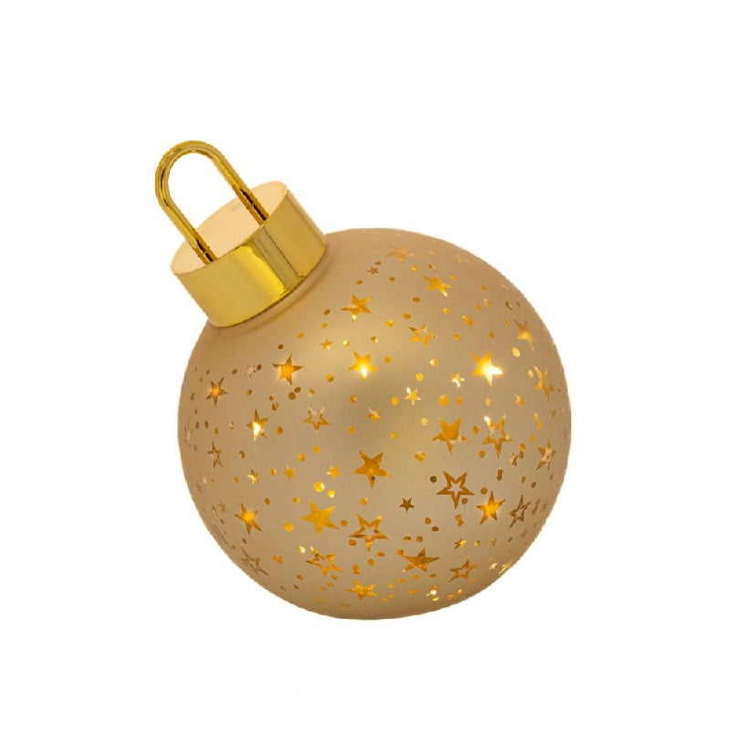 ΜΠΑΛΑ ΓΥΑΛΙΝΗ ΧΡΥΣΗ XMAS 15εκ ΜΕ ΦΩΣ