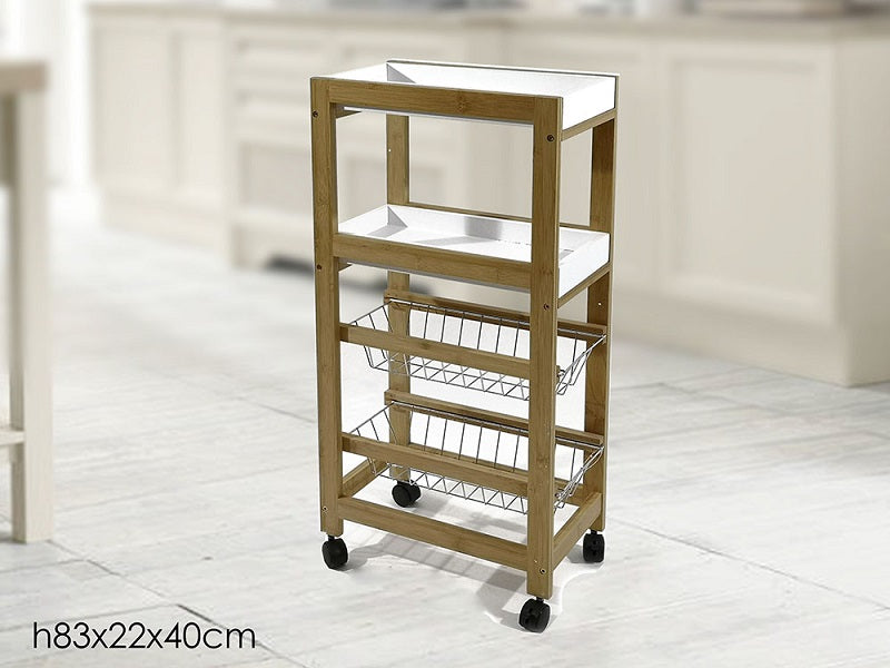 ΤΡΟΛΕΥ 4 ΘΕΣΕΩΝ ΜΠΑΜΠΟΥ 40x22x83εκ VESTI CASA