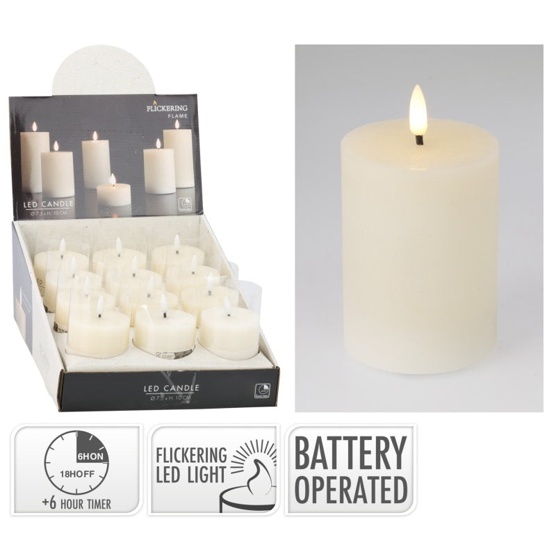 ΚΕΡΙ ΜΠΑΤΑΡΙΑΣ LED 7.5x10cm ΛΕΥΚΟ