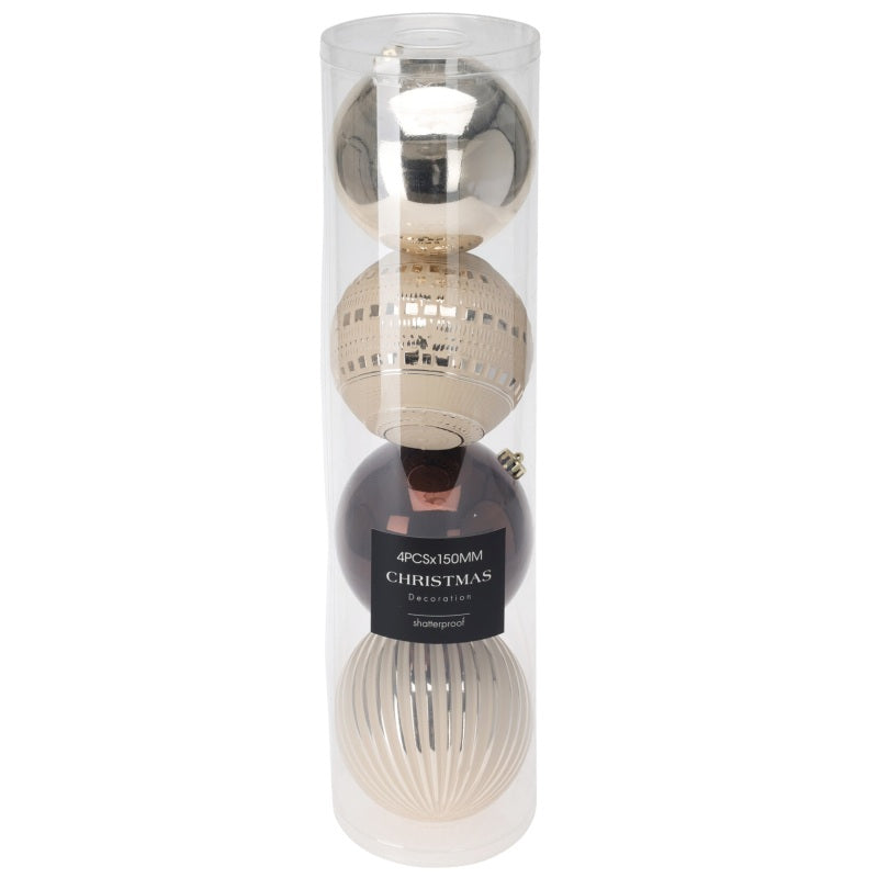 ΜΠΑΛΑ XMAS 15cm 4ΤΕΜ ΧΡΥΣΟ XL