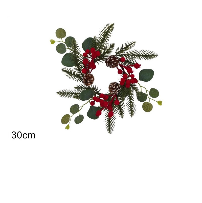 ΣΤΕΦΑΝΙ XMAS ΜΕ ΓΚΙ ΚΑΙ ΚΟΥΚΟΥΝΑΡΕΣ 30cm