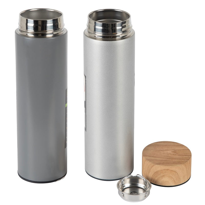 ΘΕΡΜΟΣ INOX ΜΕ ΣΤΡΑΓΓΙΣΤΗΡΙ ΤΣΑΓΙΟΥ 400ml ME WOOD ΚΑΠΑΚΙ