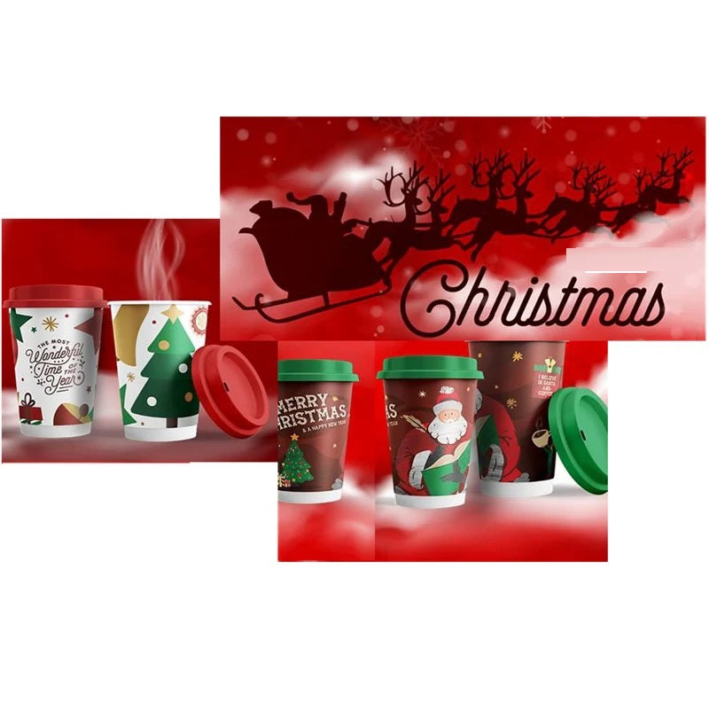 ΠΟΤΗΡΙΑ ΧΑΡΤΙΝΑ 8oz XMAS 25ΤΕΜ