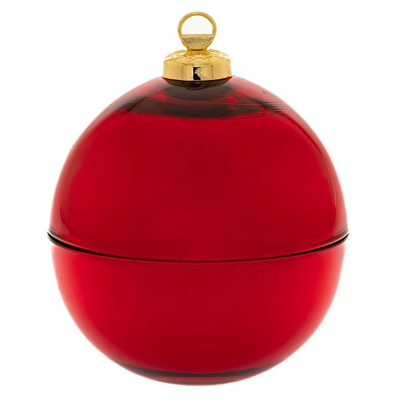 ΜΠΑΛΑ XMAS ΚΟΚΚΙΝΗ ΓΥΑΛΙΝΗ ΑΝΟΙΓΟΜΕΝΗ Φ:18cm