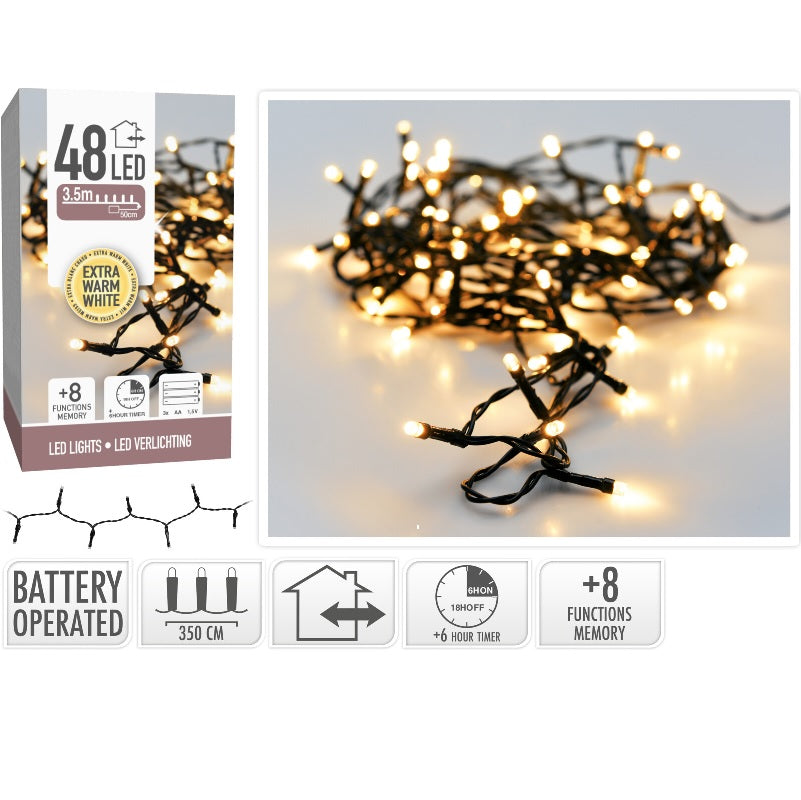 ΦΩΤΑΚΙΑ 48LED ΜΠΑΤΑΡΙΑΣ ΜΑΥΡ.ΚΑΛ.ΘΕΡΜ.ΛΑΜΠ. 3.5m