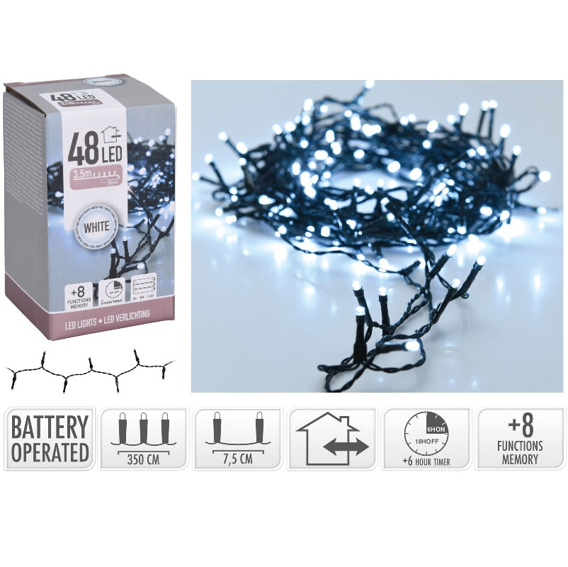 ΦΩΤΑΚΙΑ 48LED ΜΠΑΤΑΡΙΑΣ ΜΑΥΡ.ΚΑΛ.ΨΥΧΡ.ΛΑΜΠ. 3.5m