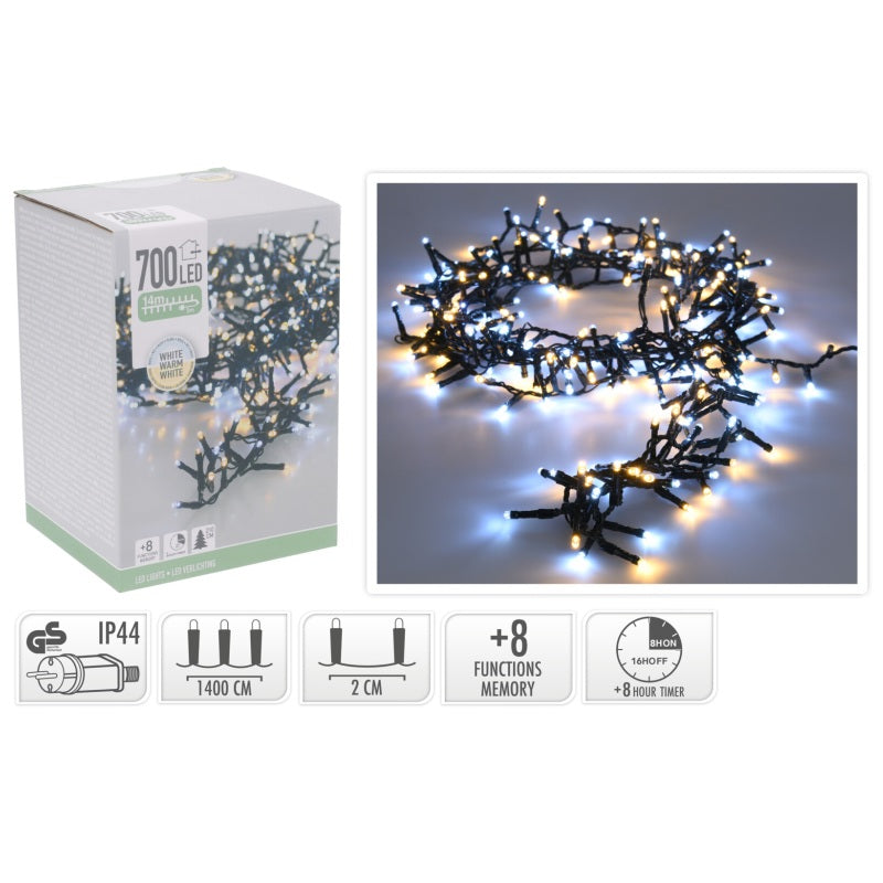 ΦΩΤΑΚΙΑ 700LED CLUSTER ΘΕΡΜΟ ΨΥΧΡΟ ΠΡΟΓΡ.ΠΡΑΣ.ΚΑΛ. 14m