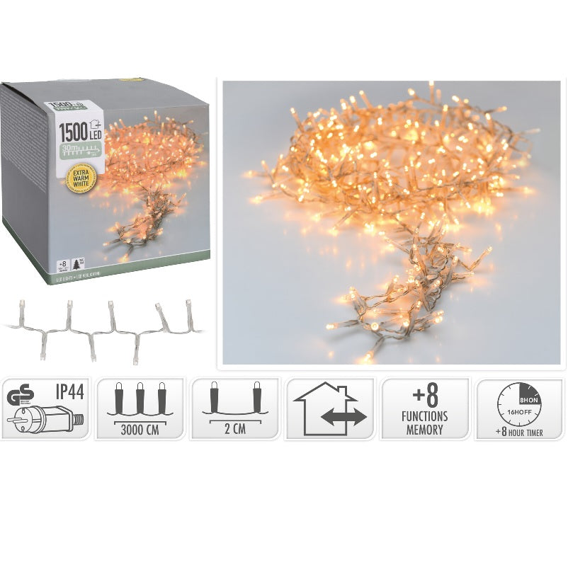 ΦΩΤΑΚΙΑ 1500LED CLUSTER ΠΡΟΓΡ.ΔΙΑΦ.ΚΑΛ.ΘΕΡΜ.ΛΑΜΠ. 30m